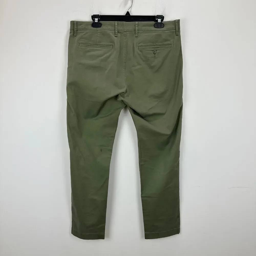 J.Crew 484 Slim Fit Stretch Chino Pant Khaki Green Cotton Mens W 34 L 30 NWT